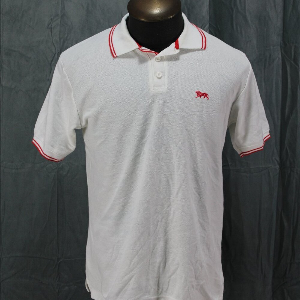 Men's Golf Shirt - The Original Lonsdale Red and White - Men's Small